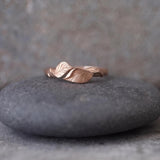 Sterling Silver Leaf Ring • Open Wrap Botanical Ring For Women • Dainty Handmade Nature Jewelry