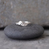 Sterling Silver Leaf Ring • Open Wrap Botanical Ring For Women • Dainty Handmade Nature Jewelry