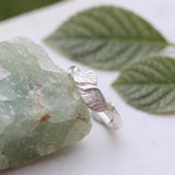 Sterling Silver Leaf Ring • Open Wrap Botanical Ring For Women • Dainty Handmade Nature Jewelry
