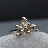 Sterling Silver Succulent Plant Ring • Moonstone Birthstone Statement Ring • Personalized Flower Jewelry