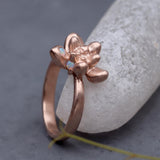 Sterling Silver Succulent Plant Ring • Moonstone Birthstone Statement Ring • Personalized Flower Jewelry