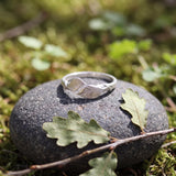 Sterling Silver Leaf Ring • Open Wrap Botanical Ring For Women • Dainty Handmade Nature Jewelry