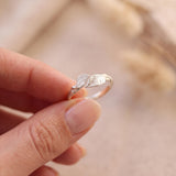 Sterling Silver Leaf Ring • Open Wrap Botanical Ring For Women • Dainty Handmade Nature Jewelry