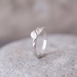Sterling Silver Leaf Ring • Open Wrap Botanical Ring For Women • Dainty Handmade Nature Jewelry