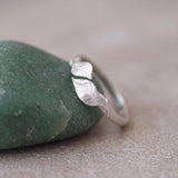 Sterling Silver Leaf Ring • Open Wrap Botanical Ring For Women • Dainty Handmade Nature Jewelry