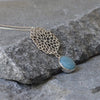 Sterling Silver Long Aquamarine Necklace