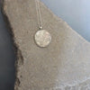 Unique Round Convex Pendant with Spiral Textures - Handmade Spiritual Jewelry