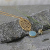 Gold Long Aquamarine Necklace For Women