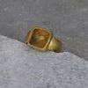 Rectangle Gold Citrine Ring