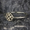 Dainty Silver Geometric Lattice Ring