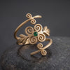 Gold Emerald Spiral Ring