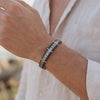 Mens Sterling Silver & Leather Bracelet
