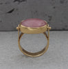 Handmade Strawberry Quartz Ring: 14k Gold Filled Oval Cabochon