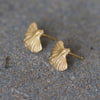 Gold Leaf Stud Earrings