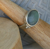 טבעת כסף סטרלינג עם אבן חן לברדוריט