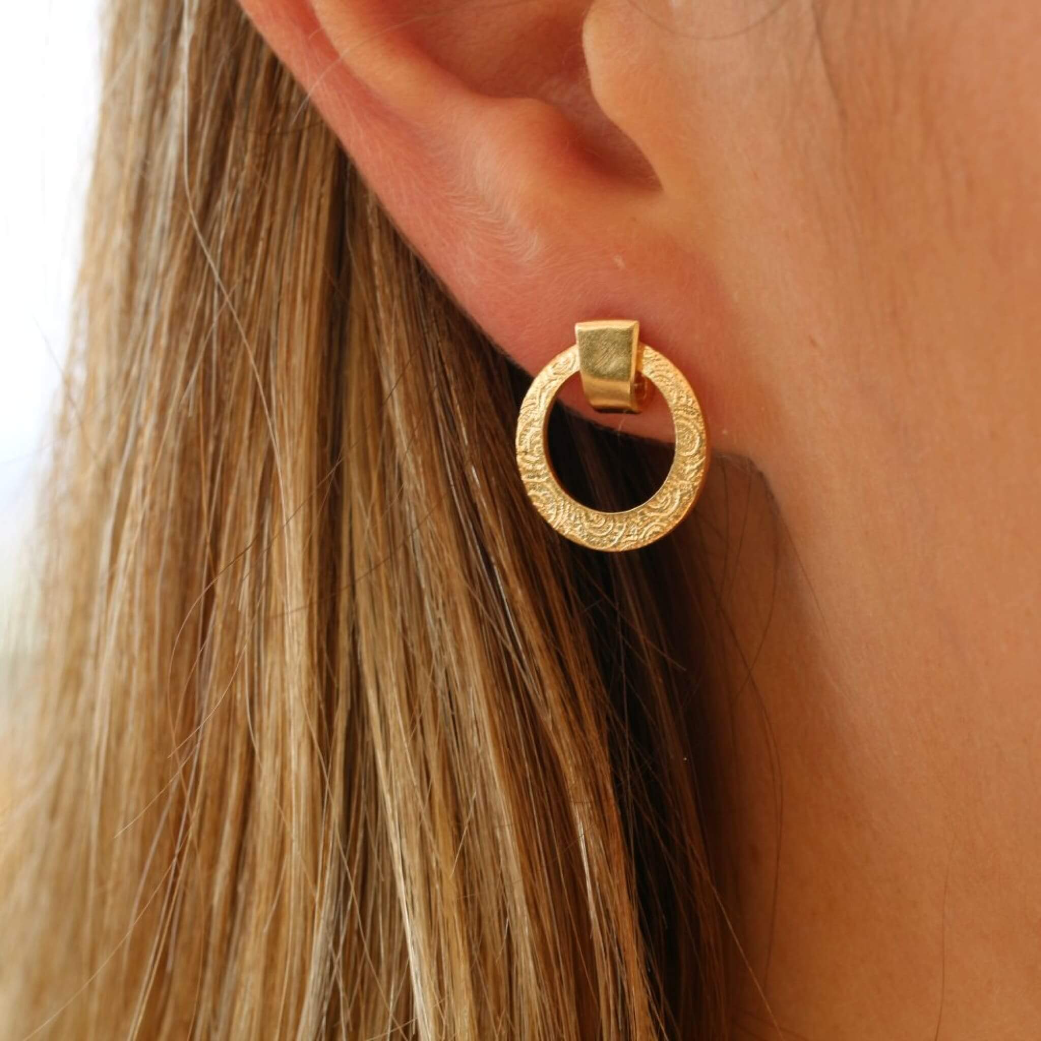 14K Gold Filled Circular Stud Earrings