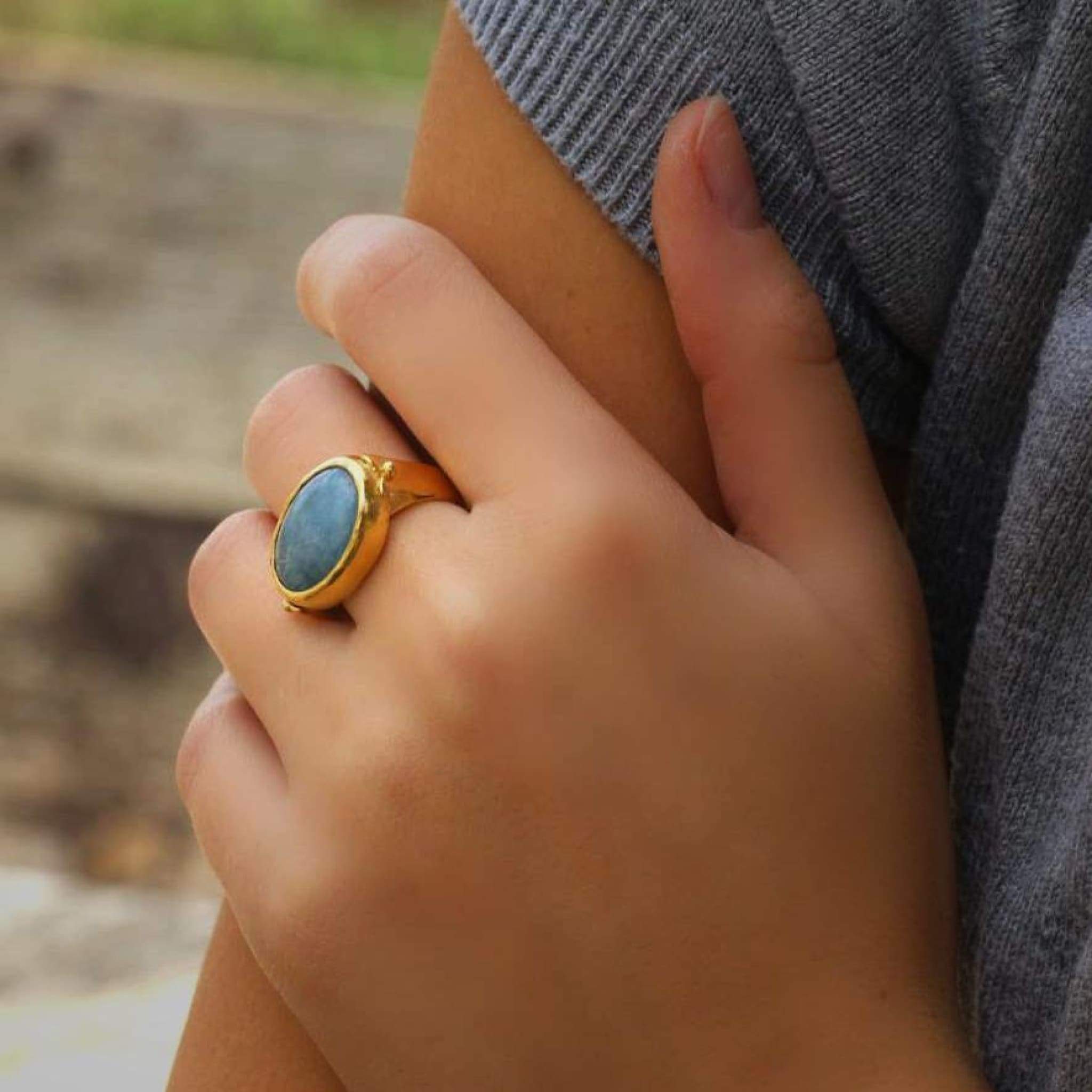 14K Gold Filled Ring With Aquamarine Gemstone Rings