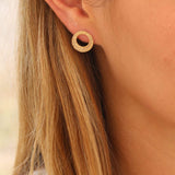 14K Gold Filled Textured Stud Earrings