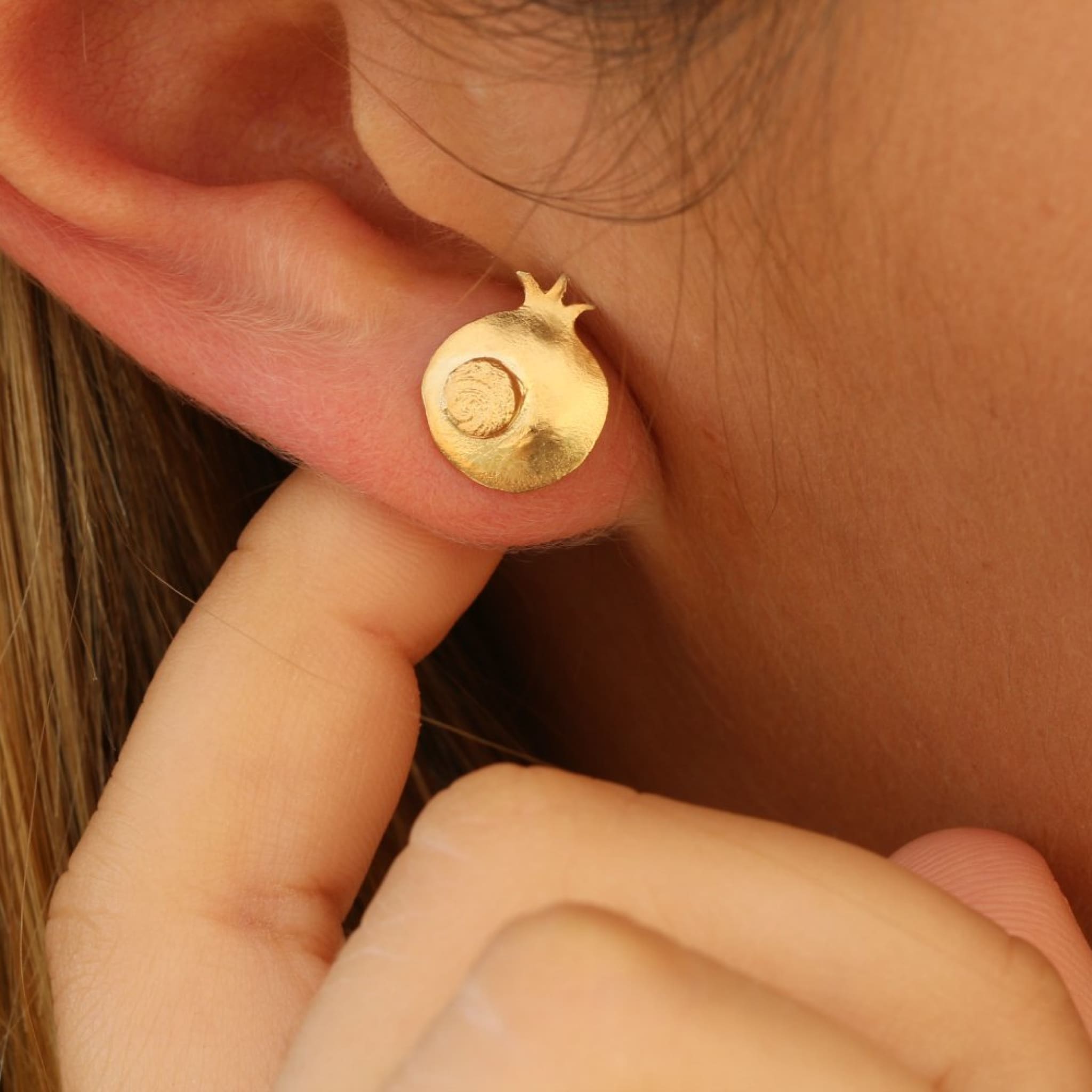 14K Gold Plated Fruit Stud Earrings