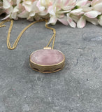 Statement Jewelry Rose Quartz Crystal Pendant Necklace
