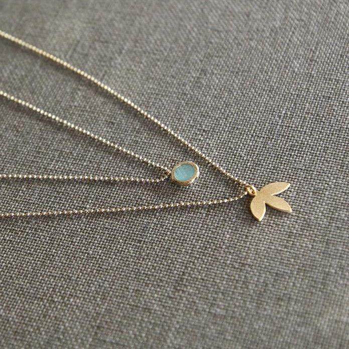 Gold Layered Necklace with Gemstone and Charm Pendant, Dainty Gold Nec –  JewelryByTm