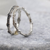 Chic Sterling Silver Custom Black Diamond Ring-fb