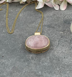 Statement Jewelry Rose Quartz Crystal Pendant Necklace