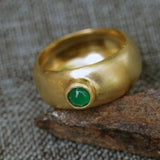 Gold Statement Ring with Green Onyx-fb