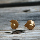 14k Gold Plated Fruit Stud Earrings