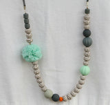 Colorful Necklace with Pom Pom