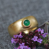 Gold Statement Ring with Green Onyx