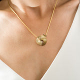 Gold Pomegranate Pendant Necklace. Hand Made Fashion Jewelry, Short Gold Pendant Necklaces