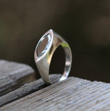 טבעת פיריט, טבעת כסף סטרלינג לנשים, טבעת סטייטמנט, טבעת אבן חן מרקיז-fb