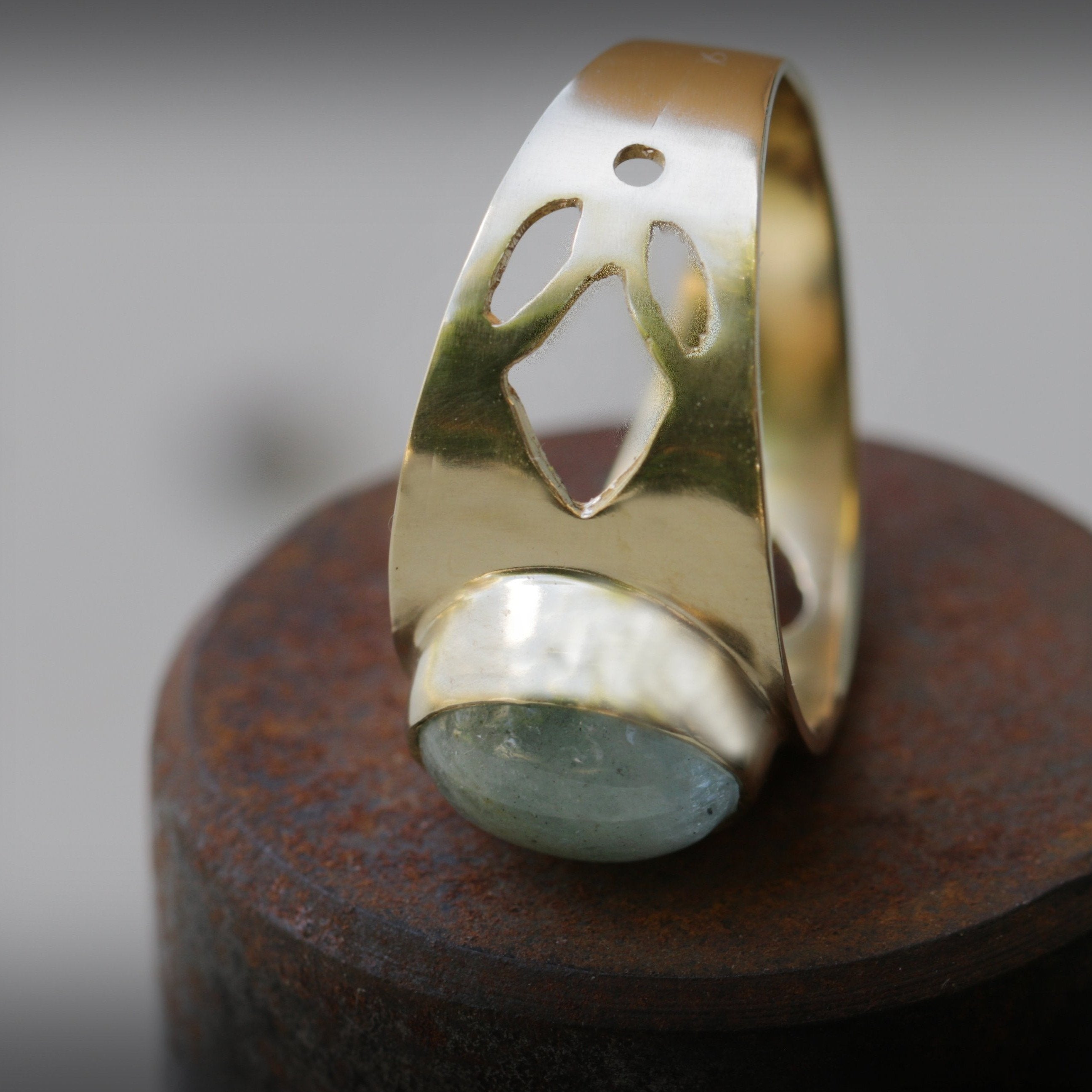 Custom Aquamarine Ring in 14k Gold-fb