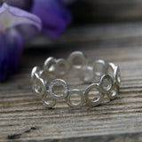 Stylish Geometric Sterling Silver Ring-fb