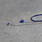 Three Layered Silver Necklace ,Stacked Necklaces ,Blue Layered Necklace ,Triple strand Necklace ,September Birth Stone Necklace