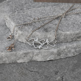 Multi Heart Necklace For Women, Delicate Silver Hearts Necklace, Valentine's Day Gift For Her-fb