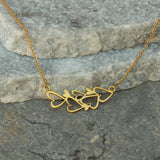 Gold Multi Heart Necklace For Women, Delicate Gold Hearts Necklace, Valentine's Day Gift For Her-fb