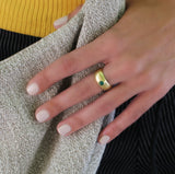 Gold Statement Ring with Green Onyx-fb