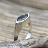 Labradorite Ring, Sterling Silver Ring For Women, Statement Ring, Marquise Gemstone Ring, Bridal Ring-fb