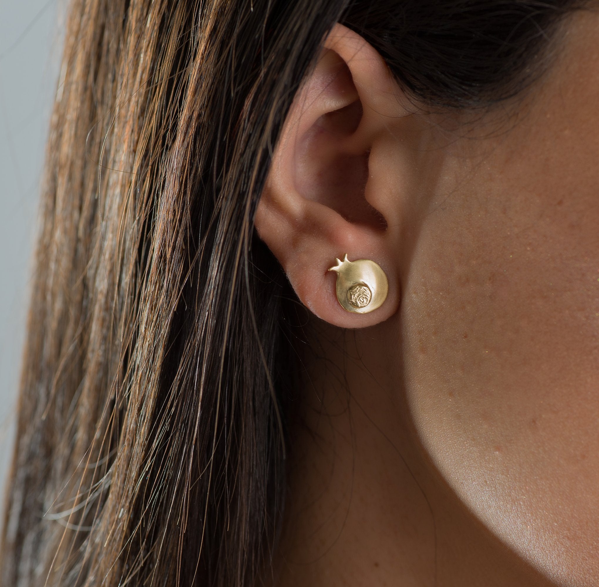 14k Gold Plated Fruit Stud Earrings-fb