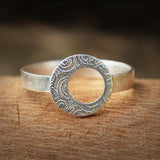925 Sterling Silver Ring With Textured Accent Rings