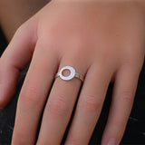 925 Sterling Silver Ring With Textured Accent Rings