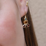 Gold Earrings with Citrine, Topaz and Garnet - Multi Gem Earrings - Triple Birthstone Earrings for Women - Handmade Women's Fashion Earrings