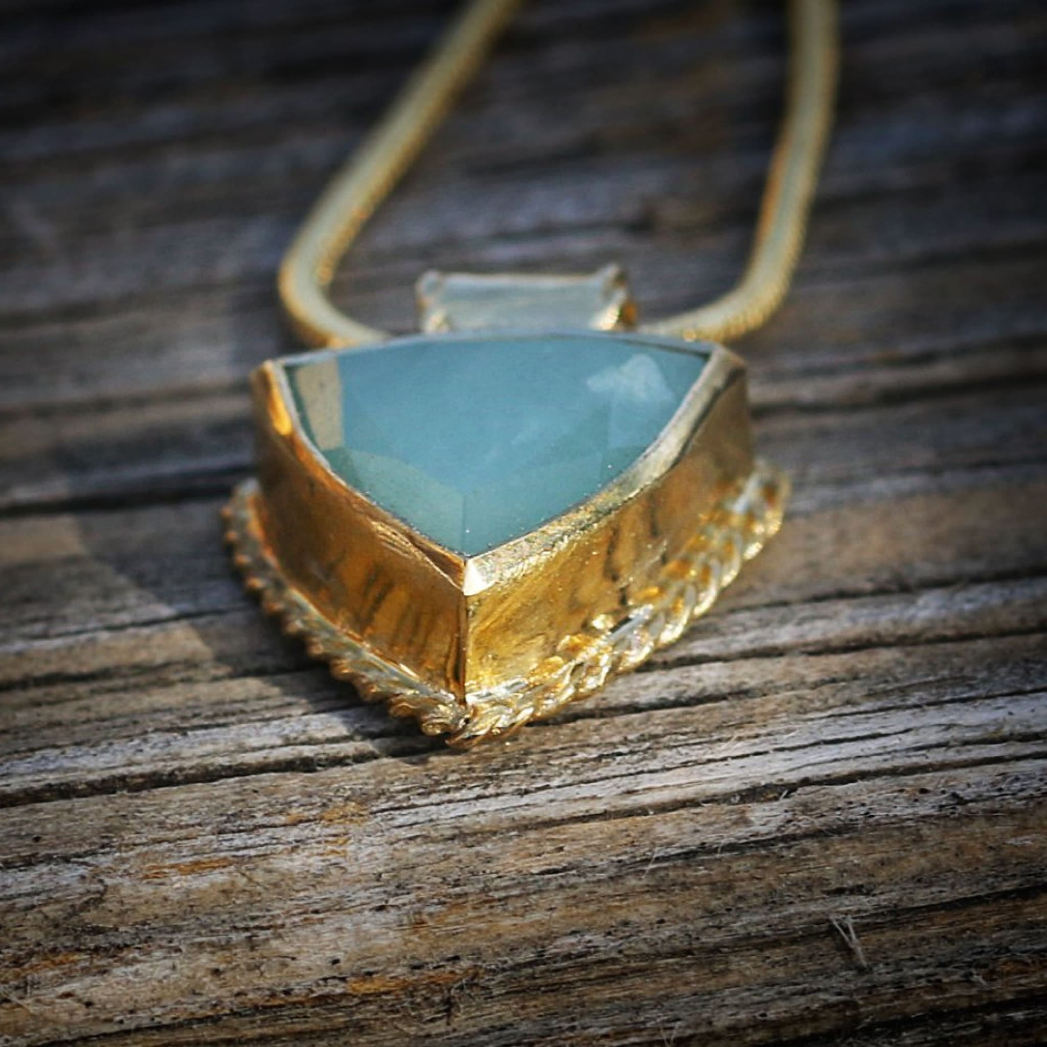 Amazonite Gemstone Necklace In Gold Necklaces