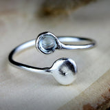 Artisan Open Ring With Aqumarine Gemstone Rings