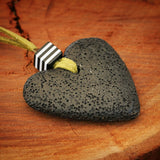 Artisanal Heart Lava Stone Necklace Necklaces