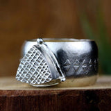 Band Geometric Jewelry Sterling Silver Wide Ring Rings