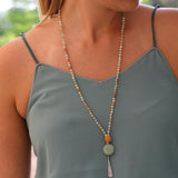 Beaded Stone Pendant Necklace Necklaces