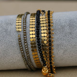 Black And Gold Wrap Bracelets For Women